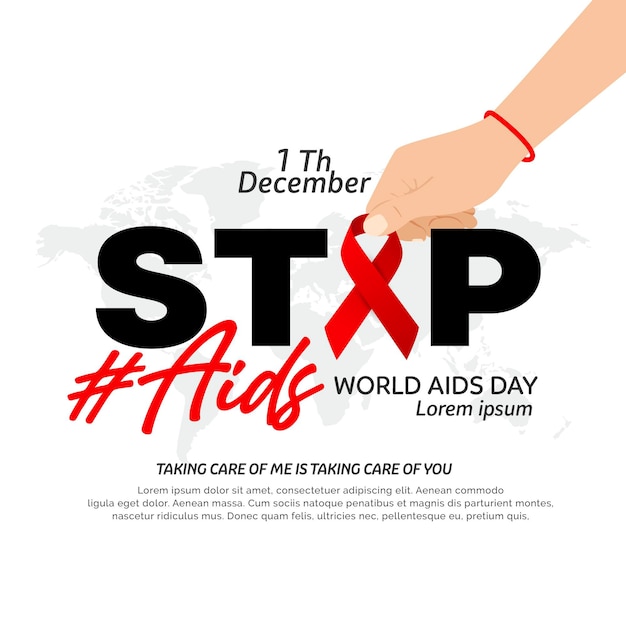 Flat world aids day illustration