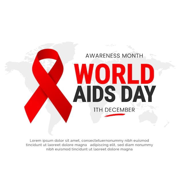 Flat world aids day illustration