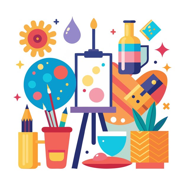 Vector flat world art day illustration