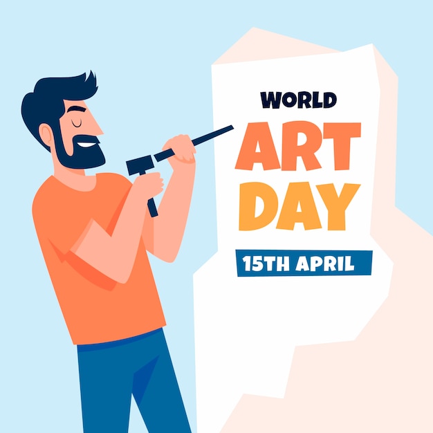 Vector flat world art day illustration