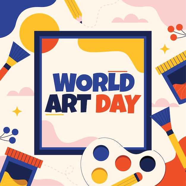 Premium Vector | Flat world art day illustration