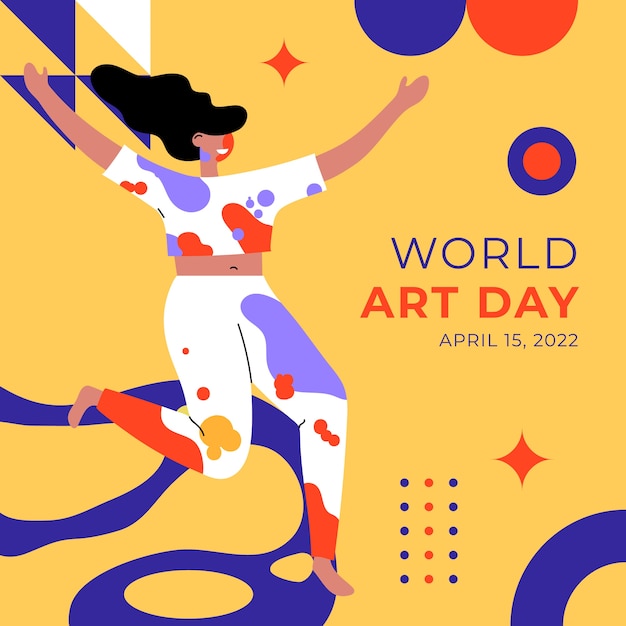 Vector flat world art day illustration