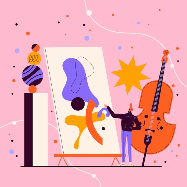 flat world art day illustration
