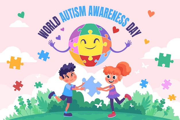 Фонарь Дня осведомленности о аутизме в плоском мире