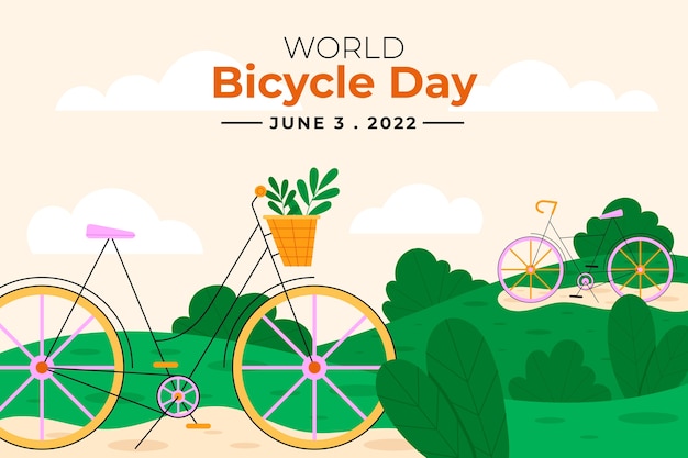 Vector flat world bicycle day background