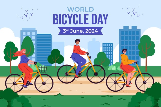 Flat world bicycle day background