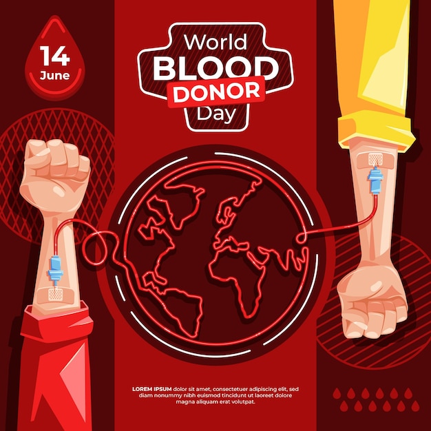 Flat World Blood Donor Day Illustration