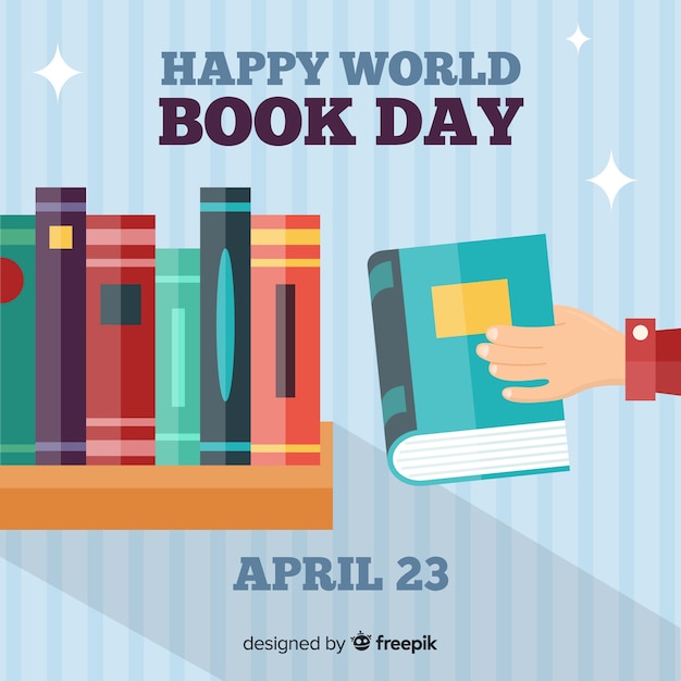 Flat world book day background