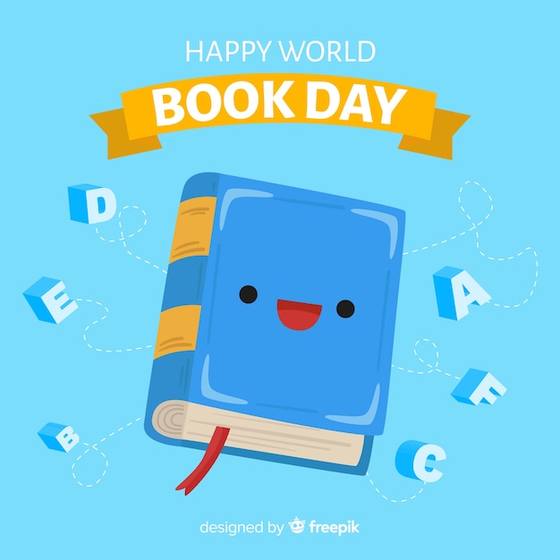 Flat world book day background