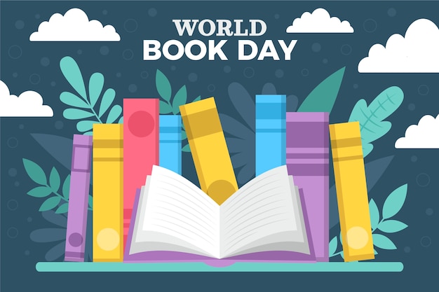 Vector flat world book day illustration