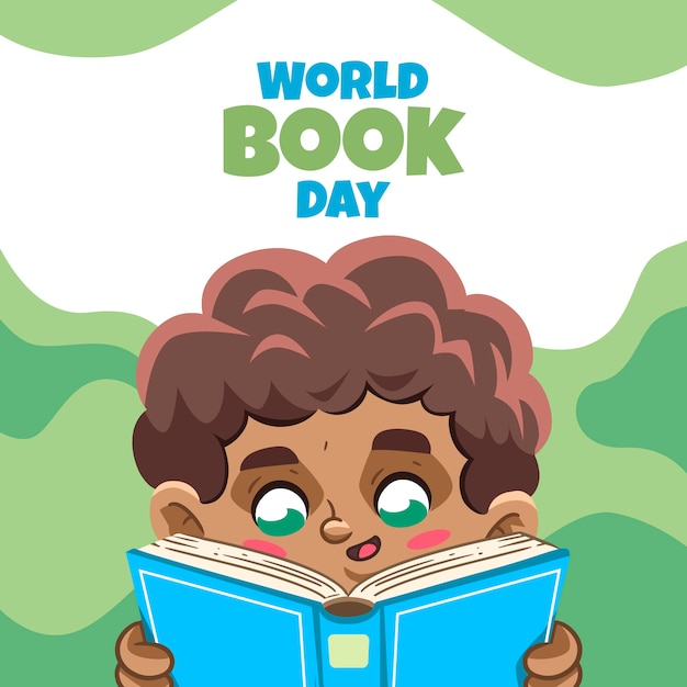 Vector flat world book day illustration