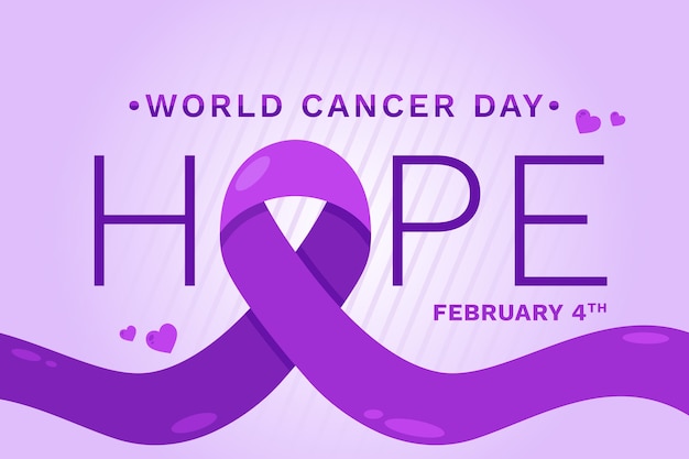 Вектор Плоский всемирный день борьбы с раком