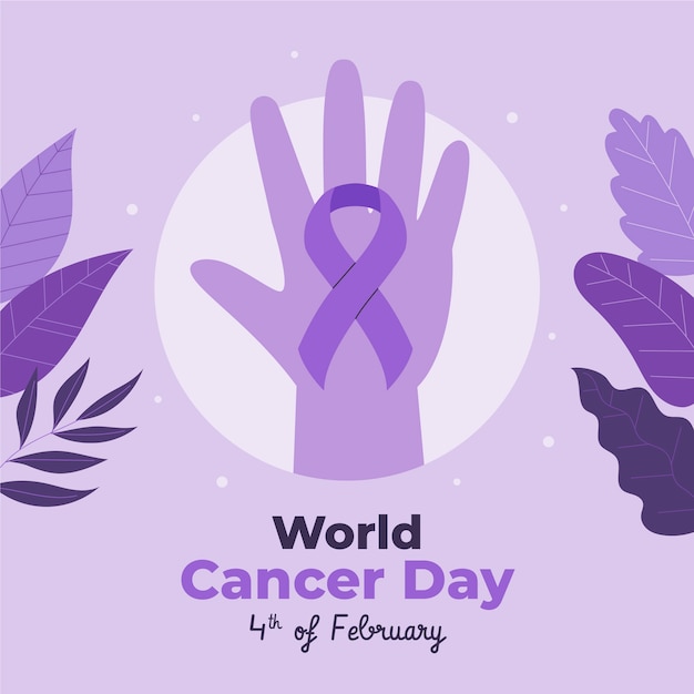 Vector flat world cancer day illustration