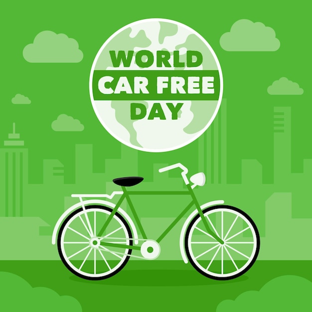 Vector flat world car free day