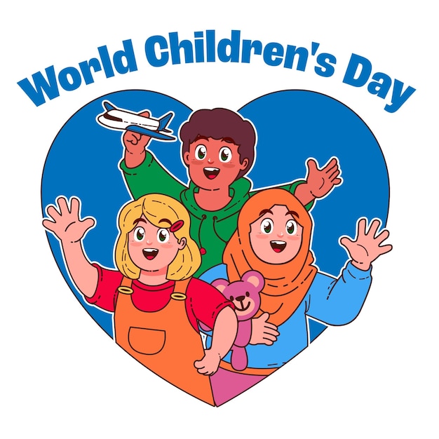 Flat world children's day background