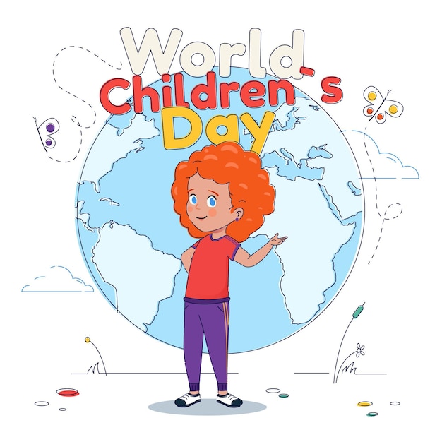 Flat world children's day illustration