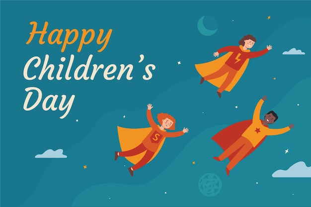 Flat world children's day illustration