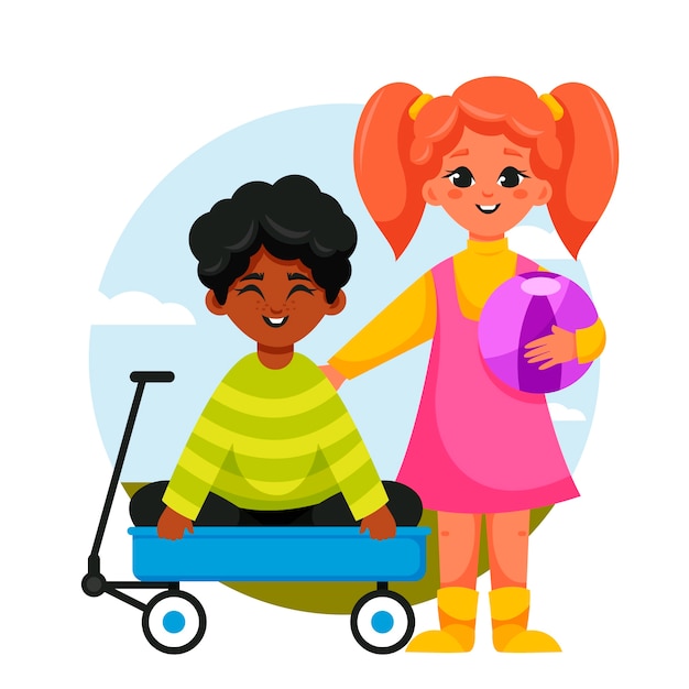 Vector flat world children's day illustration