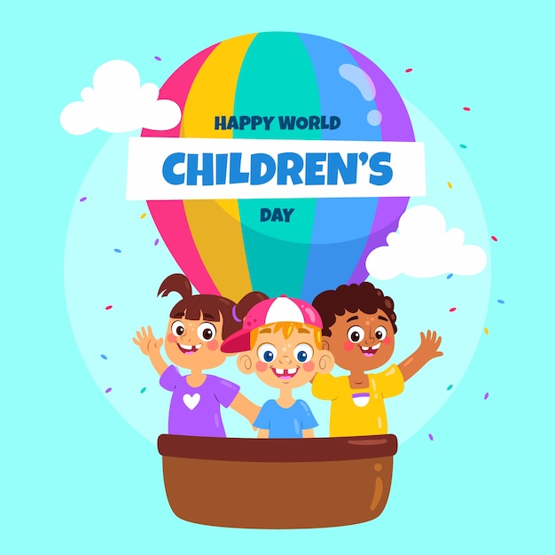 Flat world children's day illustration