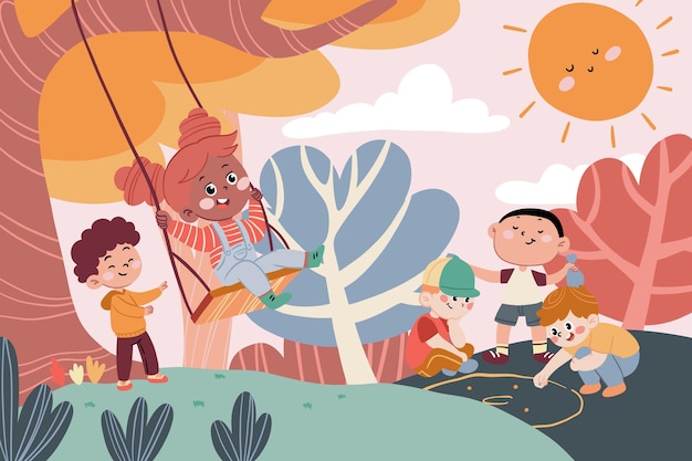 Flat world children's day illustration