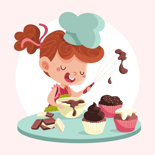 Flat world chocolate day illustration