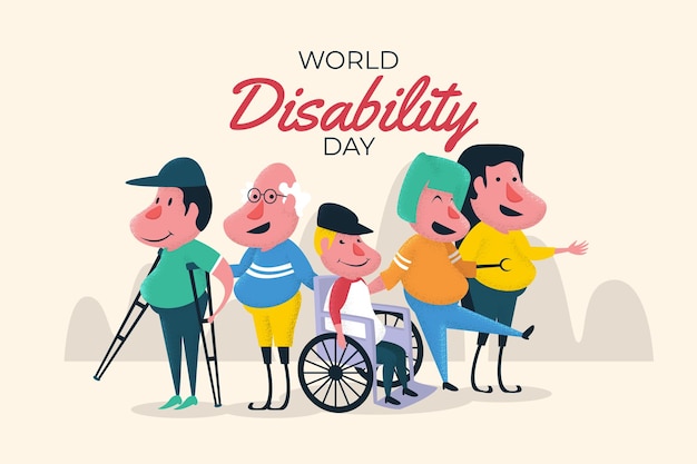 Vector flat world disability day