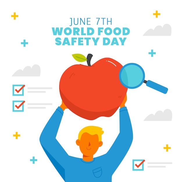 Vector flat world food safety day illustration