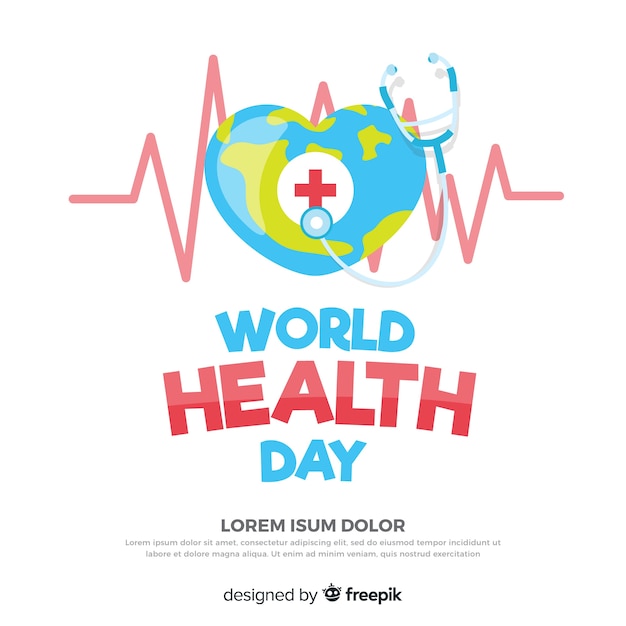 Flat world health day background
