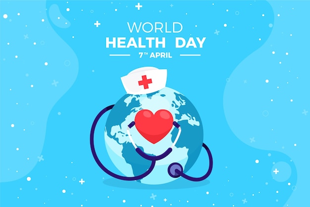 Flat world health day background