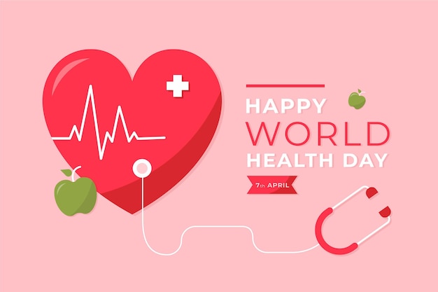 Flat world health day illustration