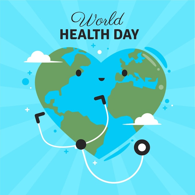 Flat world health day illustration