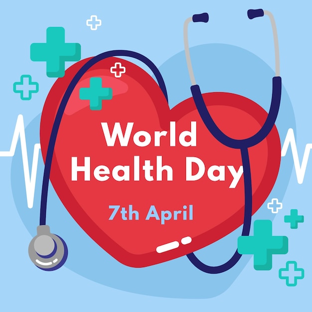 Flat world health day illustration