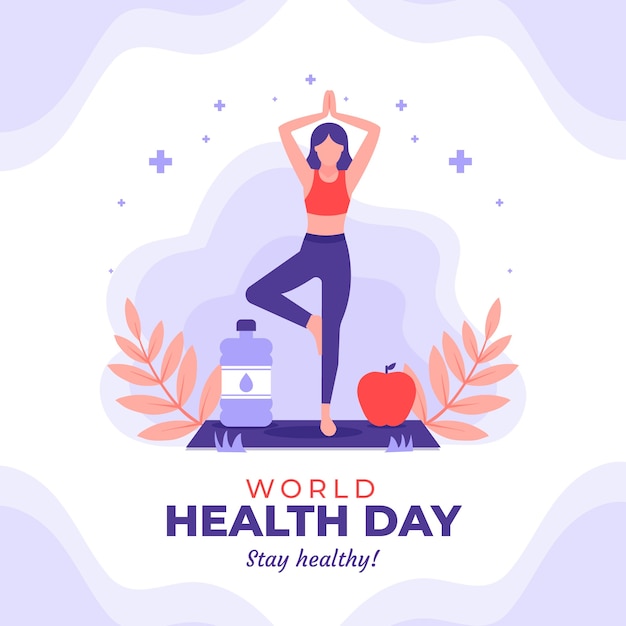 Flat world health day illustration