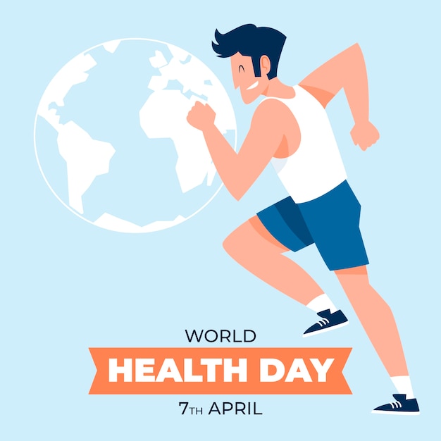 Flat world health day illustration