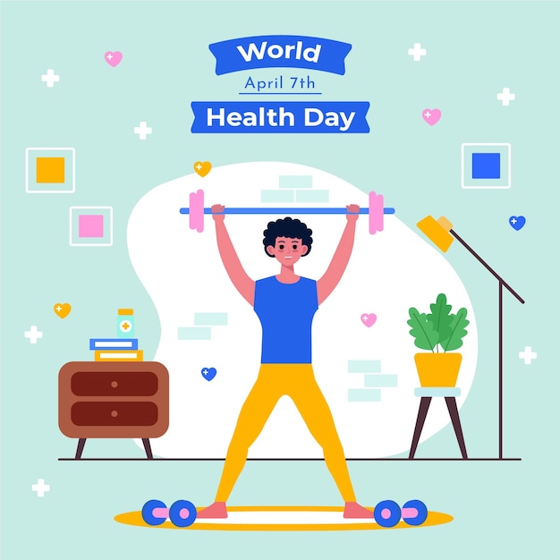 Vector flat world health day illustration