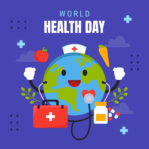 Flat world health day illustration