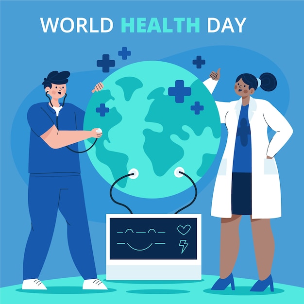 Vector flat world health day illustration