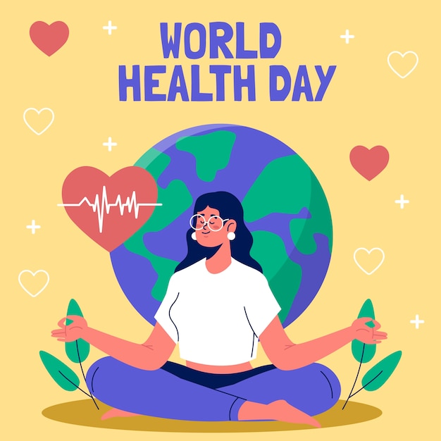 Vector flat world health day illustration