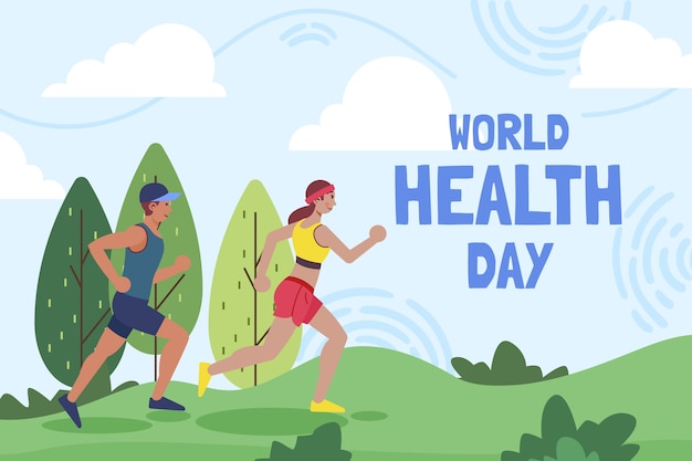 Vector flat world health day illustration