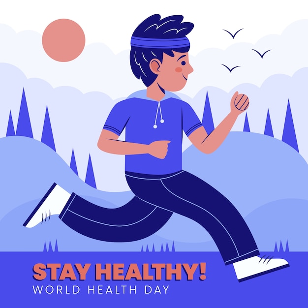 Flat world health day illustration