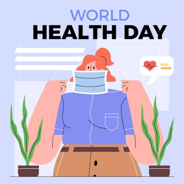 Flat world health day illustration