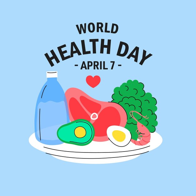 Flat world health day logo Design