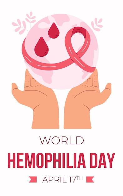 Flat world hemophilia day illustration for banner April 17