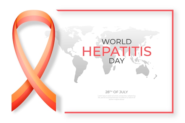 Flat world hepatitis day illustration