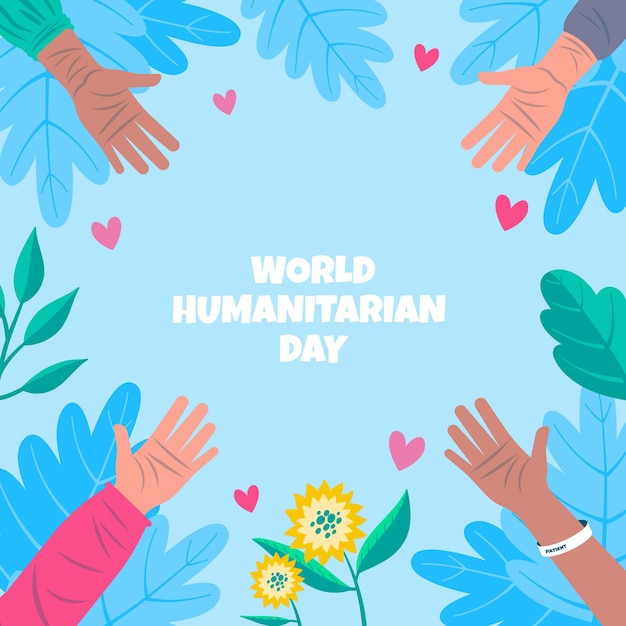 Flat world humanitarian day background