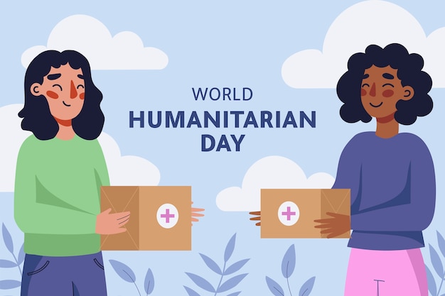 Vector flat world humanitarian day background