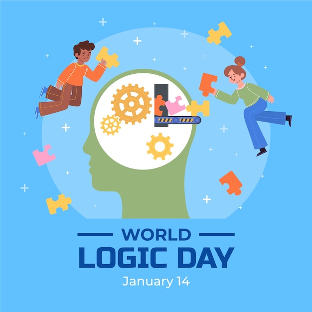 Vector flat world logic day illustration