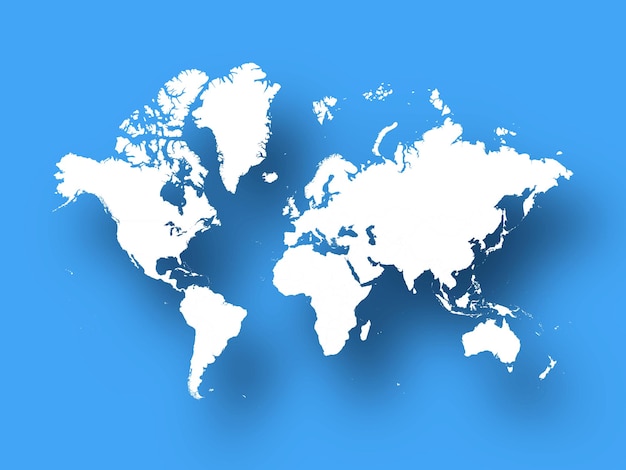 Vector flat world map with all countries