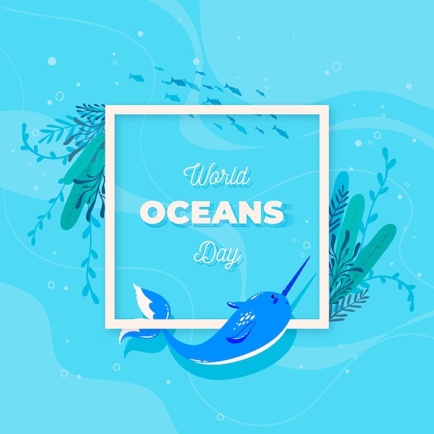 Vector flat world oceans day