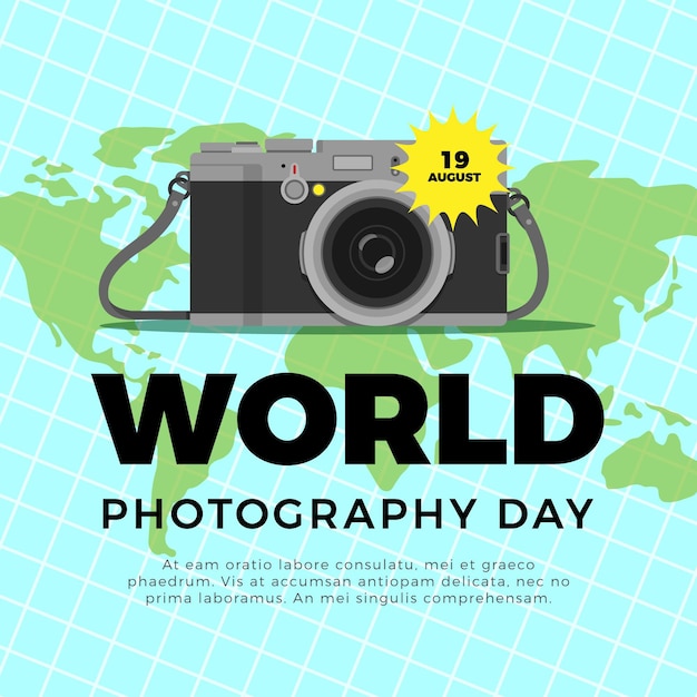 Vector flat world photography day